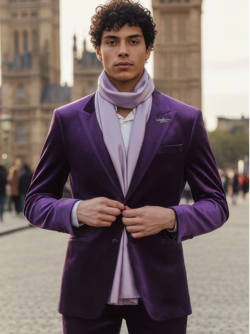 BARABAS Purple Velvet Blazer